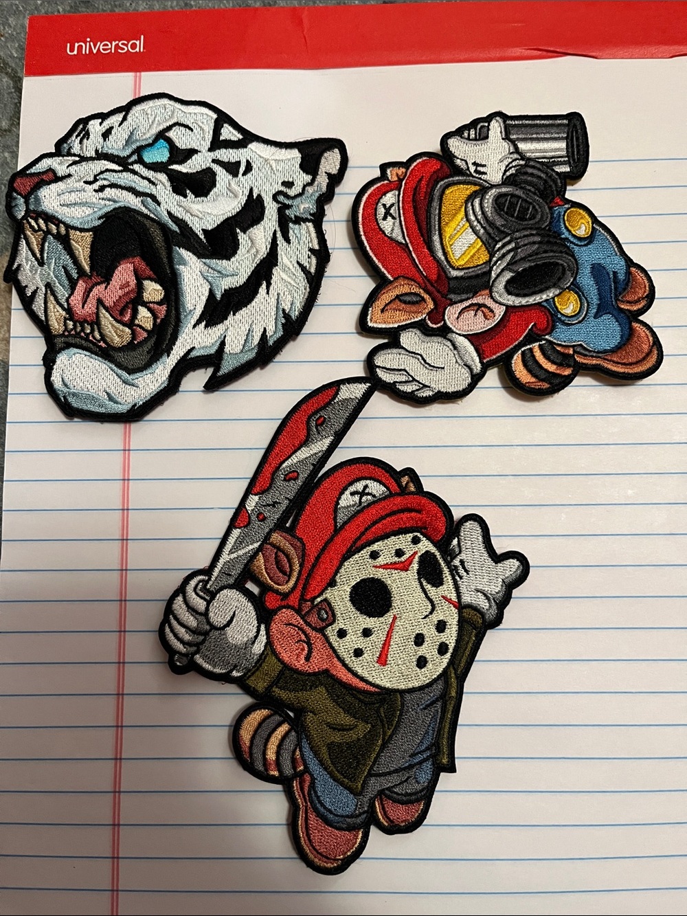 Velcro Backpack Patches - Tiger and Mario and Jason Mario